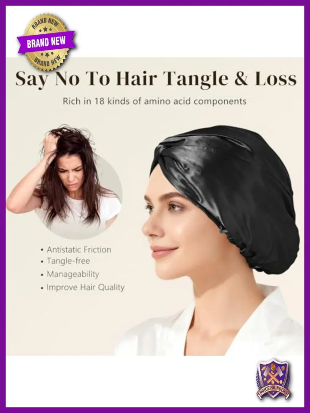 22 Momme 100% Mulberry Silk Bonnet Hair Wrap for Sleeping - Adjustable
